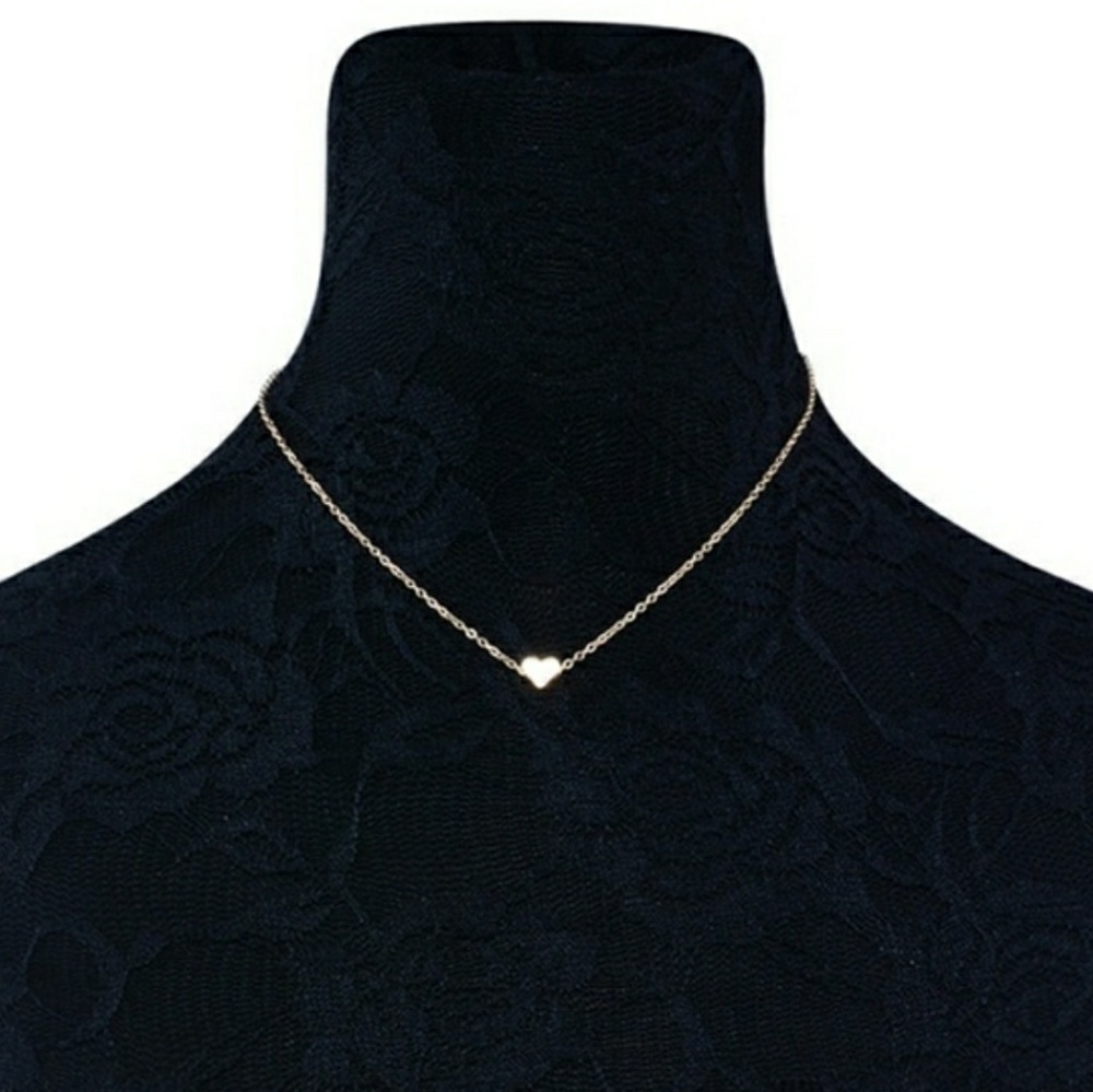 Gold Single Heart Necklace - Picture 2 of 2